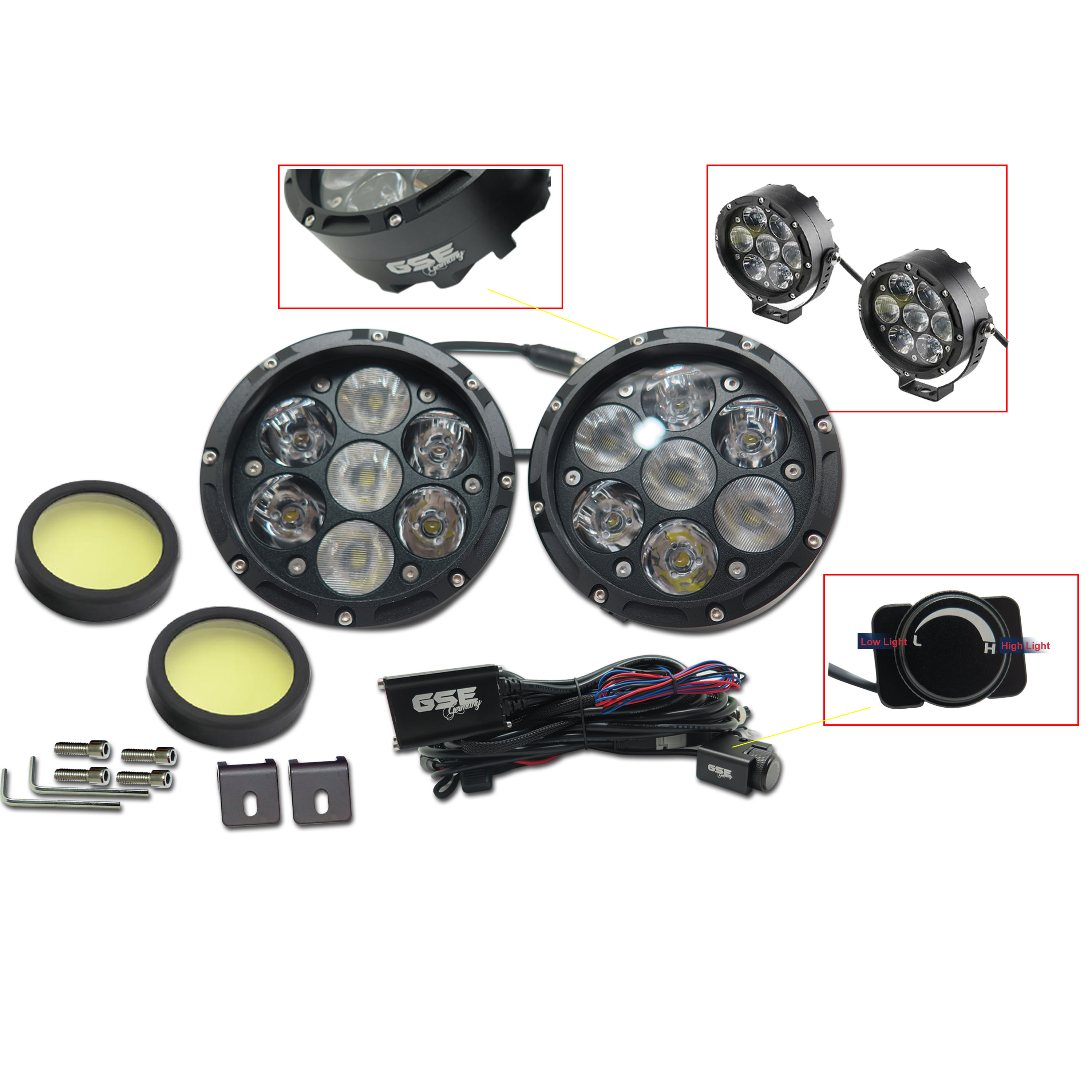 MOTO GL7R 108MM LED SPOT LIGHT 70W 7LED 28000LM 9-36V