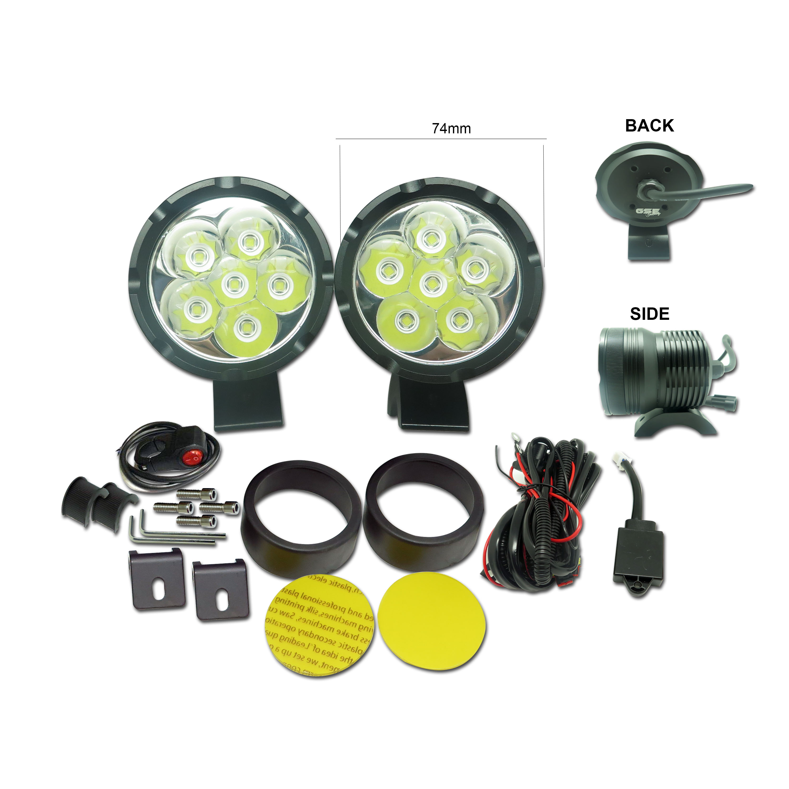 MOTO GLX6 74MM LED SPOT LIGHT 6 CREE XPL HI V3 3500LM (BEAM 300M) GSE GERMANY