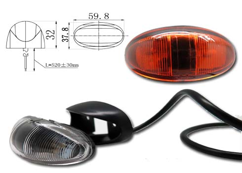 DURA LED AMBER - MULTI VOLTS, SHOCK PROOF 61-2